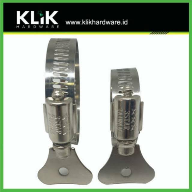 Klem Selang KUPING Stainless Taiwan - Hose Clamp Steel Handle Pilih Ukuran 1 1/2 &amp; 2 Inch