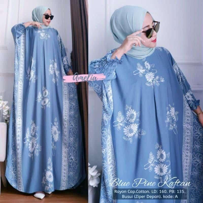 Kaftan Jumbo Oversize Kekinian Busui Resleting Depan Rayon Home Dress Terbaru