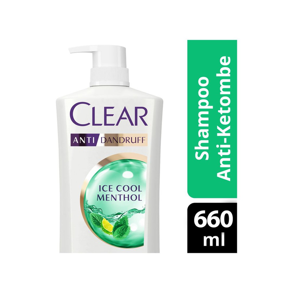Clear Shampoo Anti Ketombe Ice Cool Menthol Pump 660ml