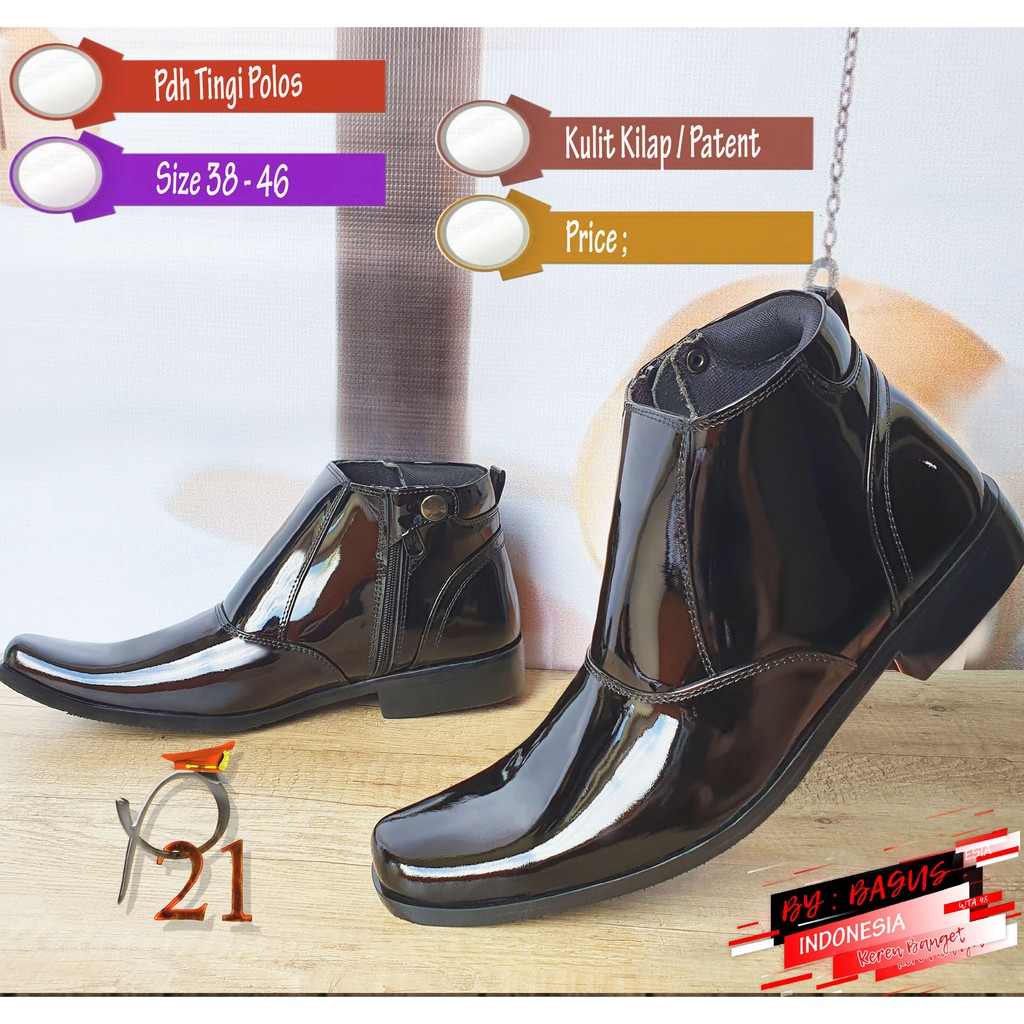 PDH TINGGI POLOS / SEPATU PRIA / P21