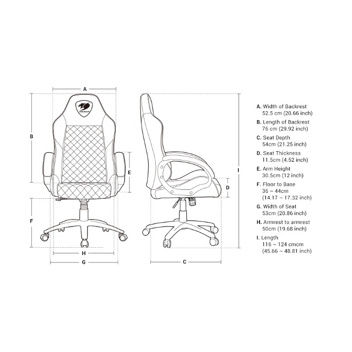 KURSI GAMING COUGAR FUSION HIGH COMFORT GAMING CHAIR