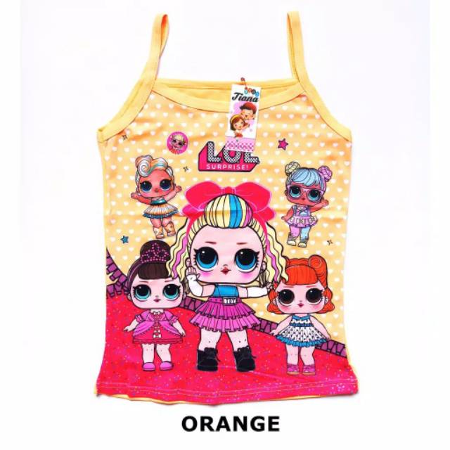 Kaos Singlet Anak Perempuan Lol / Kaos Dalam Singlet Anak Perempuan Bahan Katun Motif Lol Murah