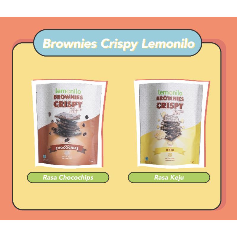 Brownies Crispy Lemonilo Rasa Chocochips Keju 35 Gram Kue Kering Kue Basah Snack Chips