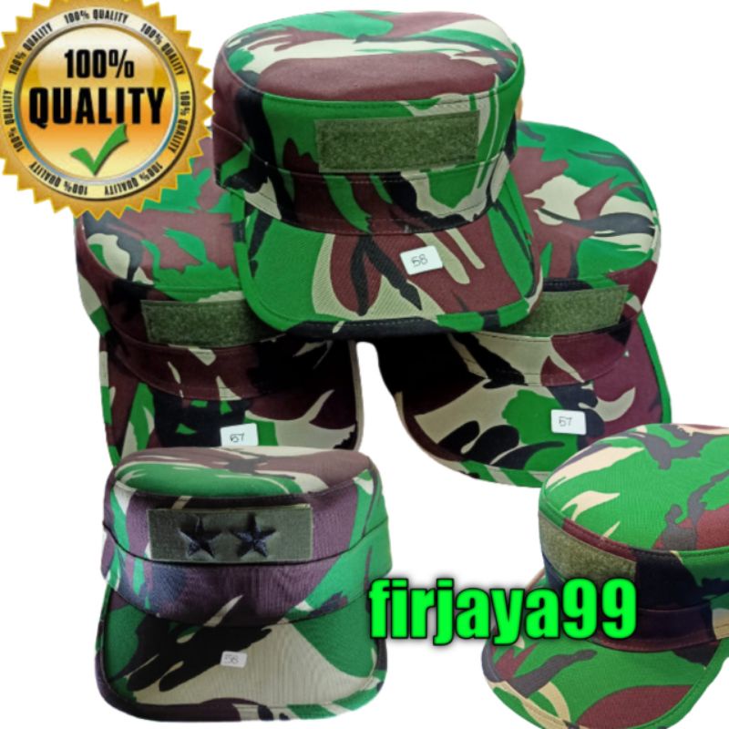 topi komando loreng TNI AD/AL/AU+nama+pangkat