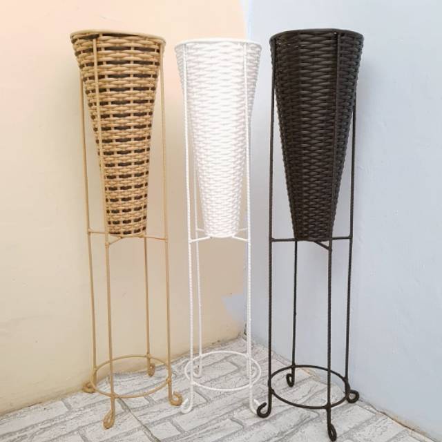 BESI 8MM STANDING POT TINGGI 80 CM DIAMETER 18CM RAK BESI TANAMAN/STANDING POT BESI/RAK POT TANAMAN/