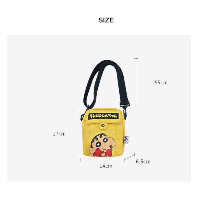 Shinchan Mini Sling Bag-Warna Kuning Bahan Kanvas Original