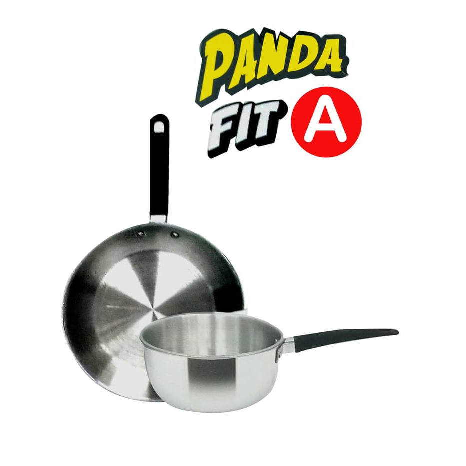 Home-Klik Maspion Panda Fit A Set Wajan Penggorengan Sauce Pan 16 CM &amp; Fry Pan 20 CM