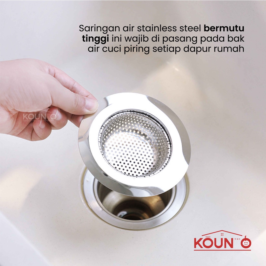 Saringan Wastafel Cuci Piring Stainless Steel Sink Strainer Filter Air Saringan Afur Bak Cuci Gelas