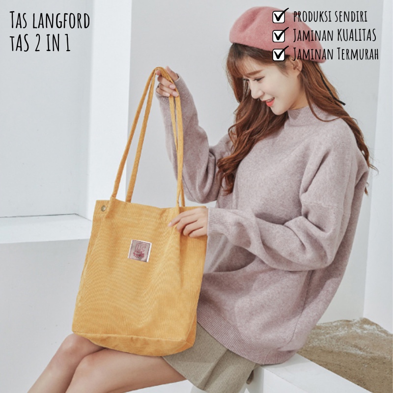 Tas Tote Bag - Selempang Bahu Model Korea Fashion Terbaru Murah Kekinian Bagus Multifungsi Stylish Sekolah Kuliah Kerja Traveling Remaja Dewasa Import Lokal Original Simple Elegan Casual Perempuan Wanita Cewek