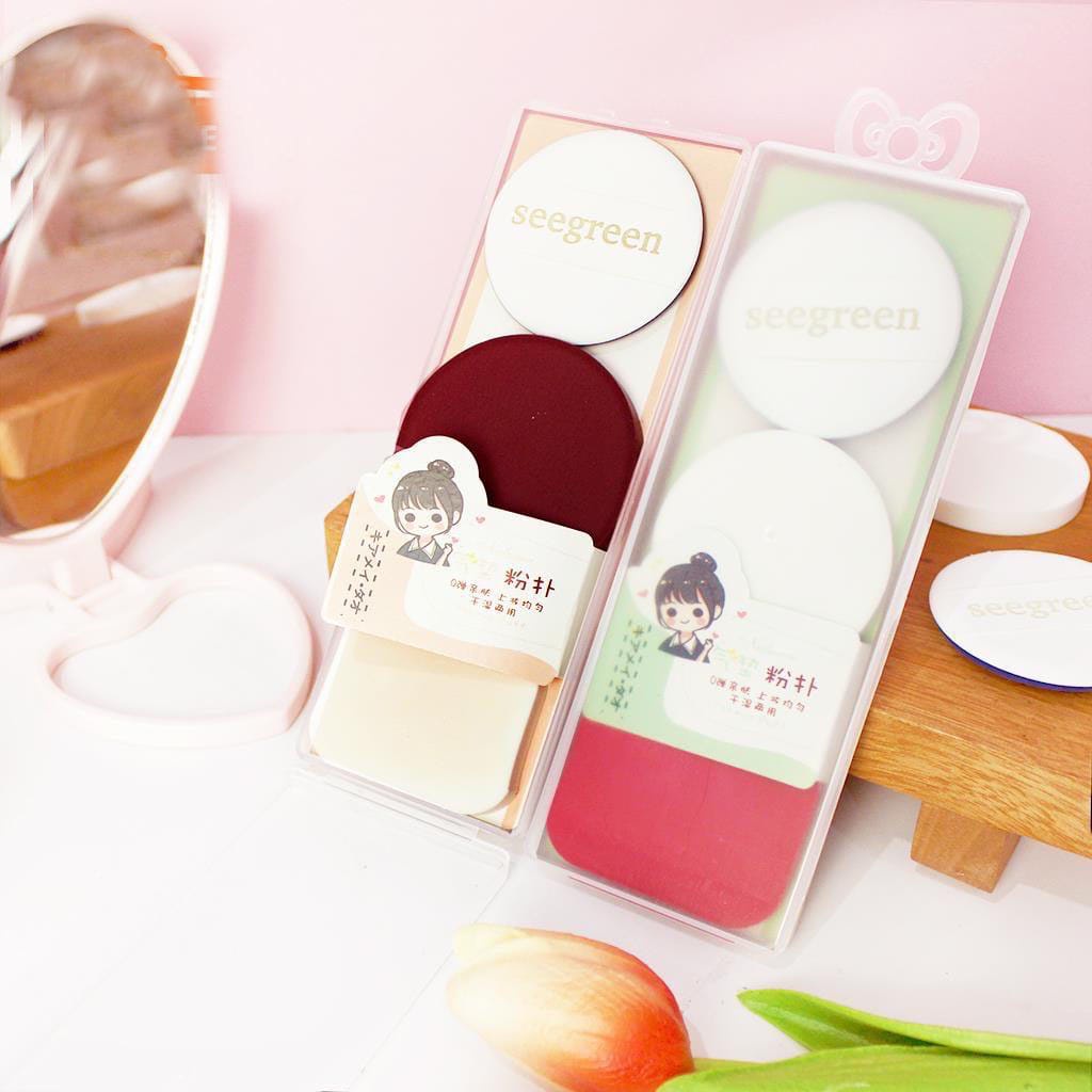 SPONGE BEDAK CUSHION MIKA 3IN1 Spon Puff Air Cushion / Spons Puff Foundation / Spon Bedak Import  F798