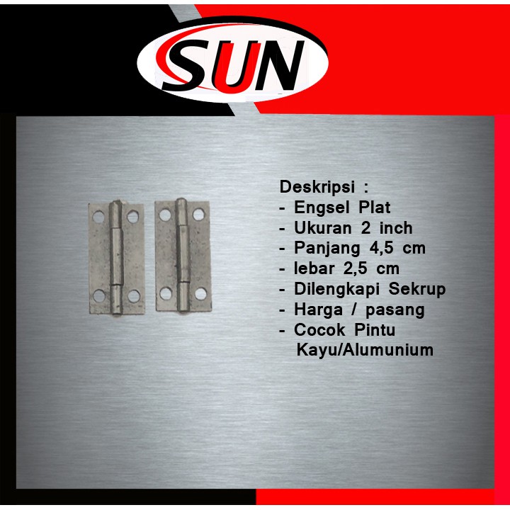 Engsel Plat 2 Inch 5 Cm Pintu Triplek Kandang Alumunium