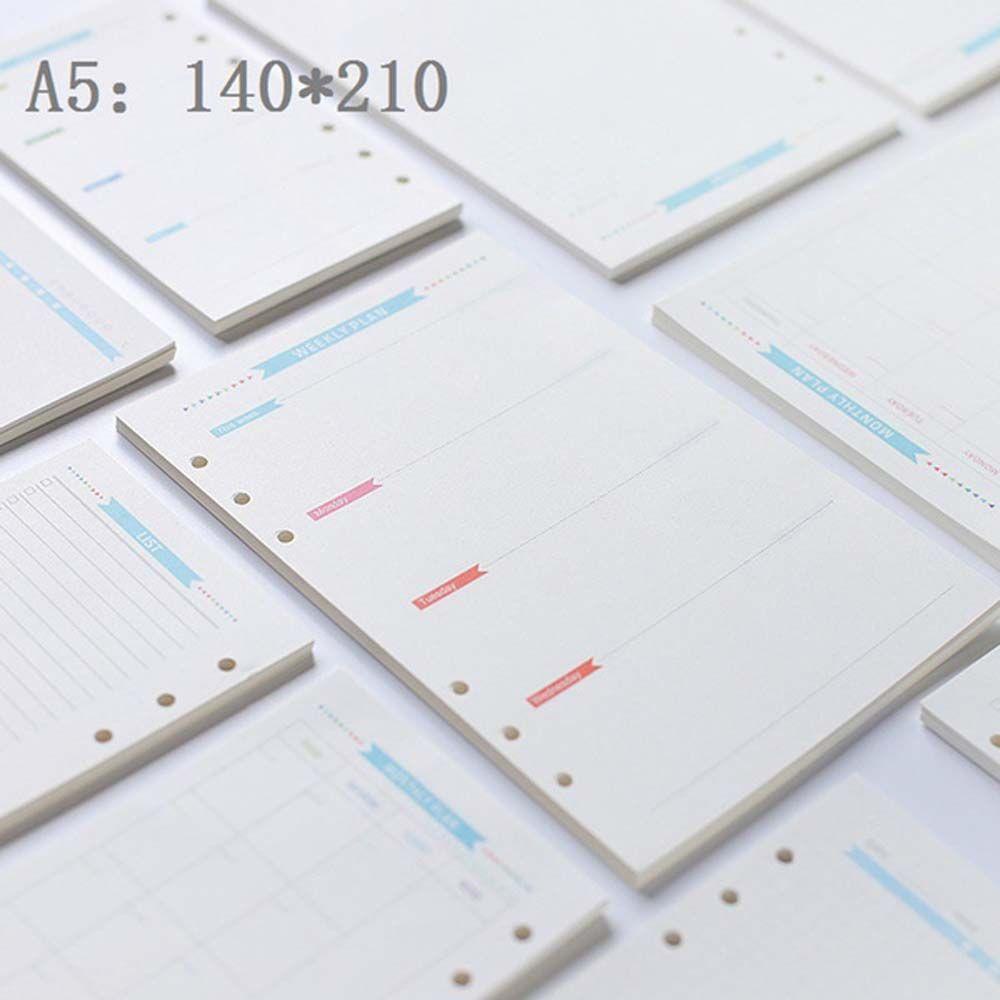 [Elegan] Daun Longgar Notebook Grid 6lubang Kantor Sekolah Perlengkapan Mingguan Spiral To Do List Diary Notepad