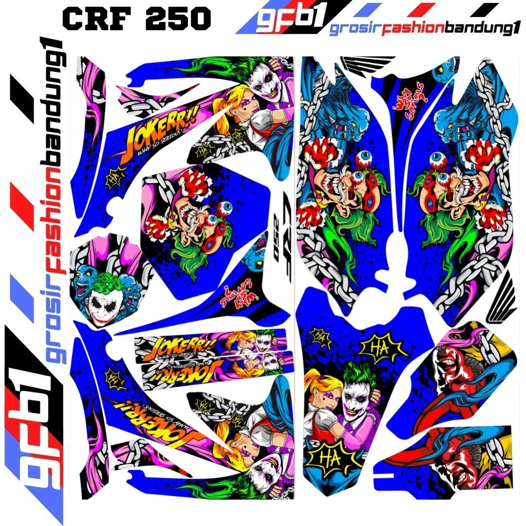 Stiker Decal Motor cross Trail Adventure CRF 250cc Variasi JOKER