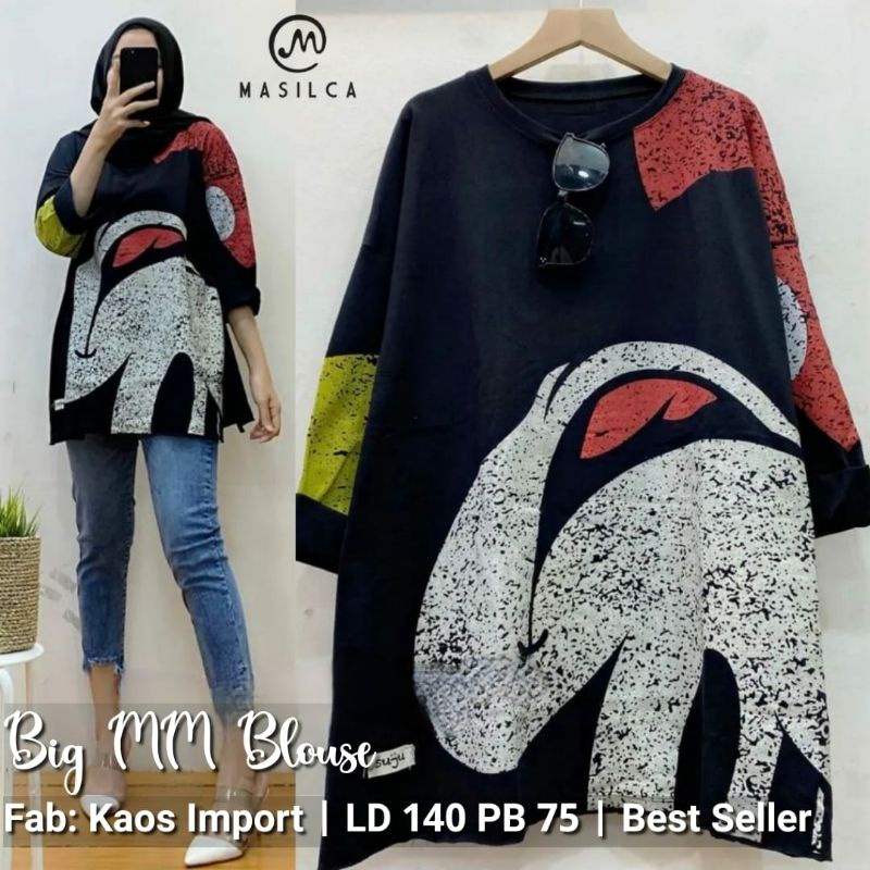 Flow blouse kaos import LD 135-140 JUMBO