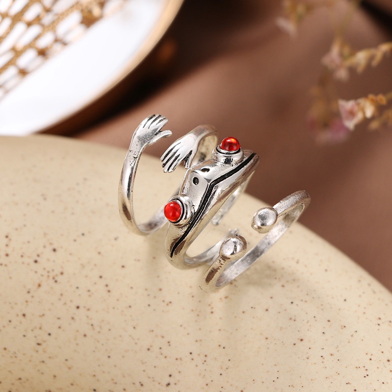 3Pcs/Set  Adjustable Fashion  Sliver  Hug Frog Rings