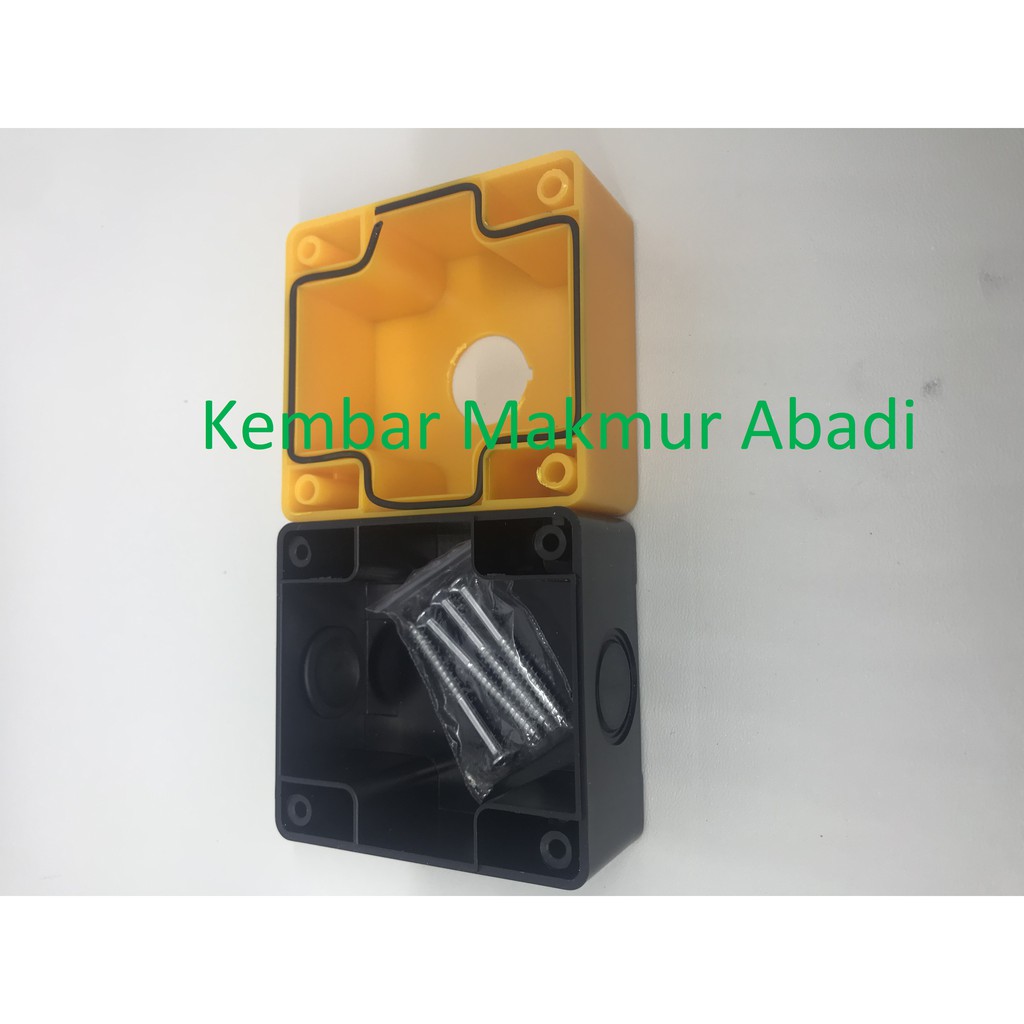 Control Box Push Button 22mm 1 Lubang Putih-Kuning / Kontrol Box 1Lubang / Push Button 1 Hole