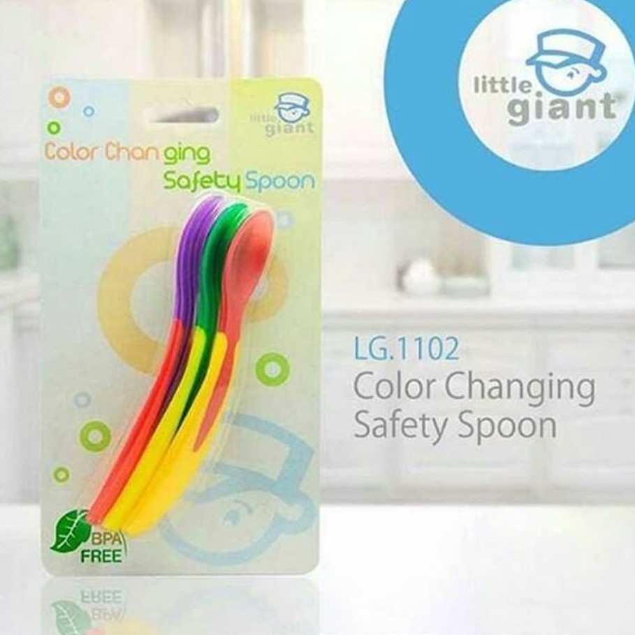 Little Giant Color Changing Safety Spoon Sendok Sensor Bayi isi 3 LG1102