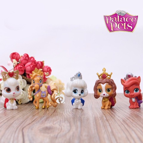 Palace Pets Crown Figure Set 5 Mainan Pajangan Miniatur Hiasan Cake Topper FG464