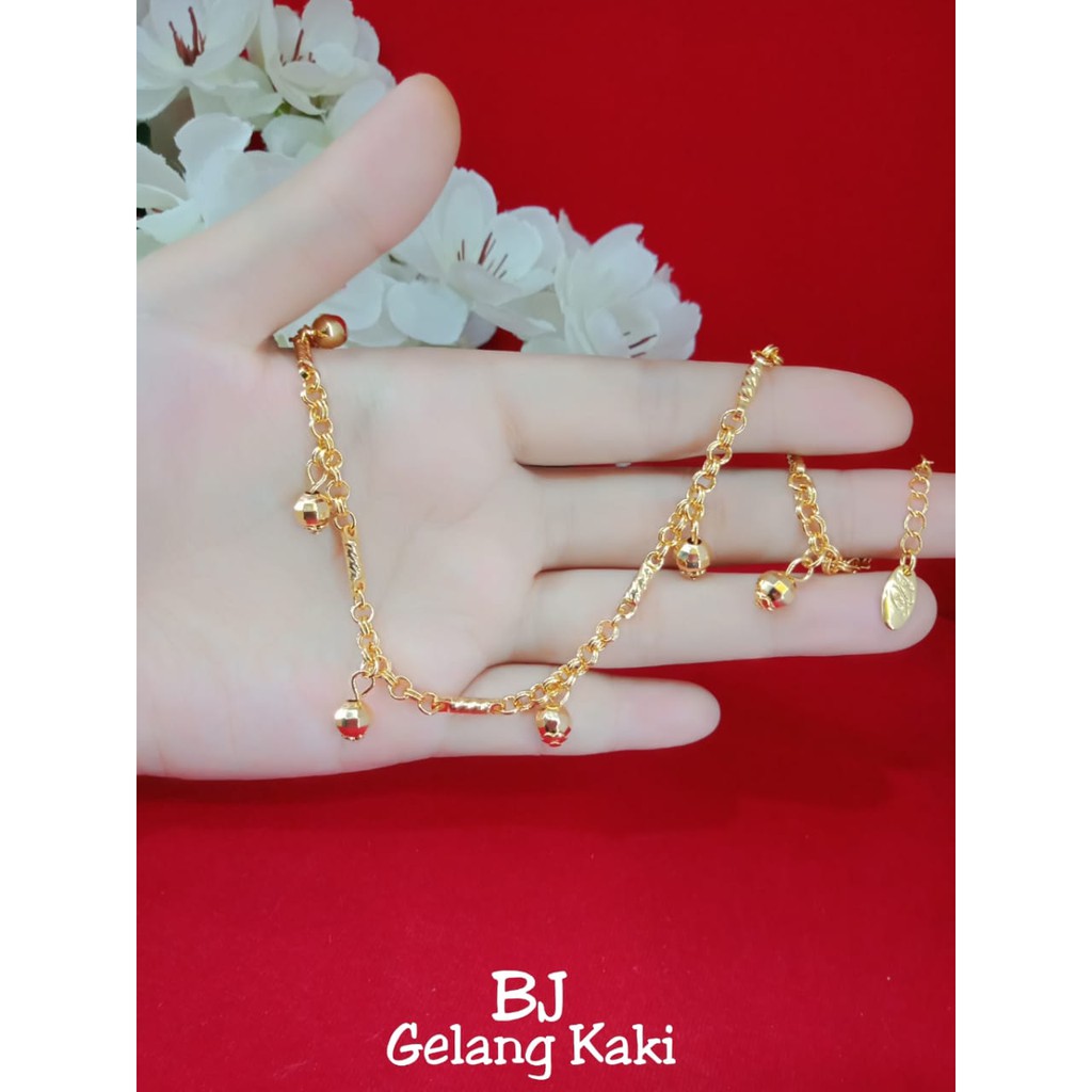 GELANG KAKI KERINCING LAPIS MAS 24K
