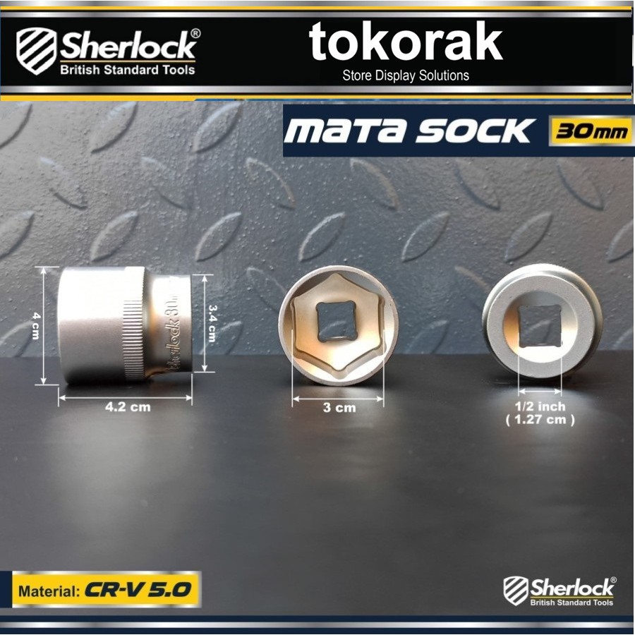 MATA KUNCI SOK 30 MM 1/2 INCH 6 PT SHERLOCK - MATA SHOCK