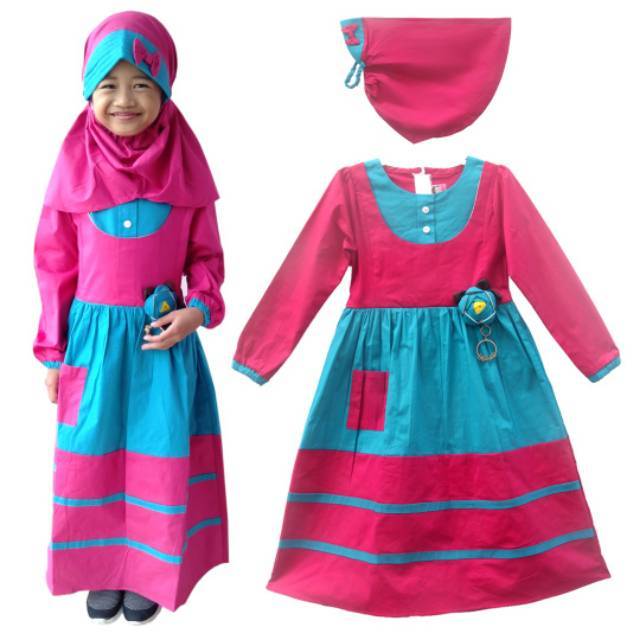 Two mix Baju muslim anak perempuan- gamis anak perempuan- Busana Anak muslim - Dress muslim 2997