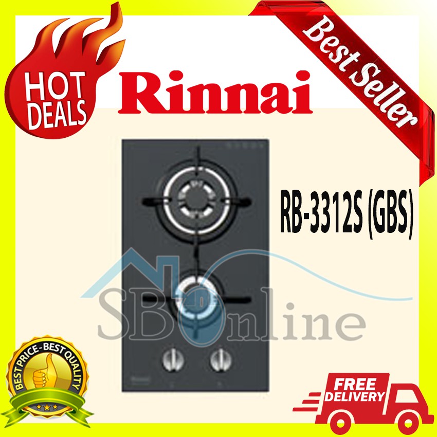 RINNAI Kompor Tanam Gas 2 Tungku - RB 3312S GBS