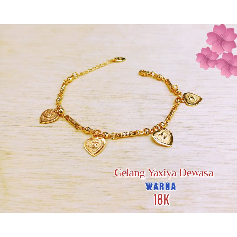 anti karat gelang tangan rantai yaxiya keping love dewasa