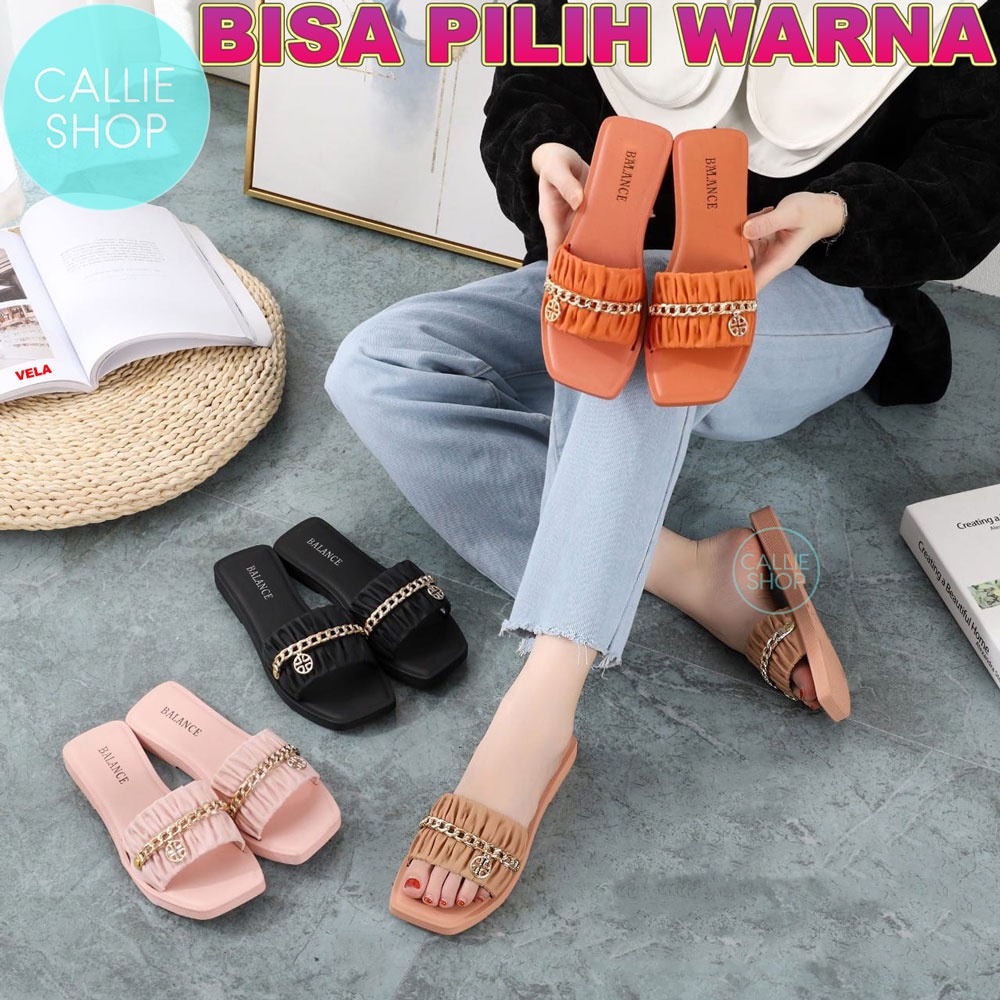Sandal Wedges Wanita Jelly Rantai T Balance 288-1 268-24 KRUTRNT