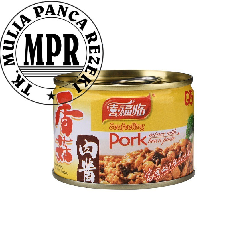 

Q5 Seafeeling Pork Mince with Bean Paste Makanan Kaleng Pasta babi + Jamur Shiitake 180gr