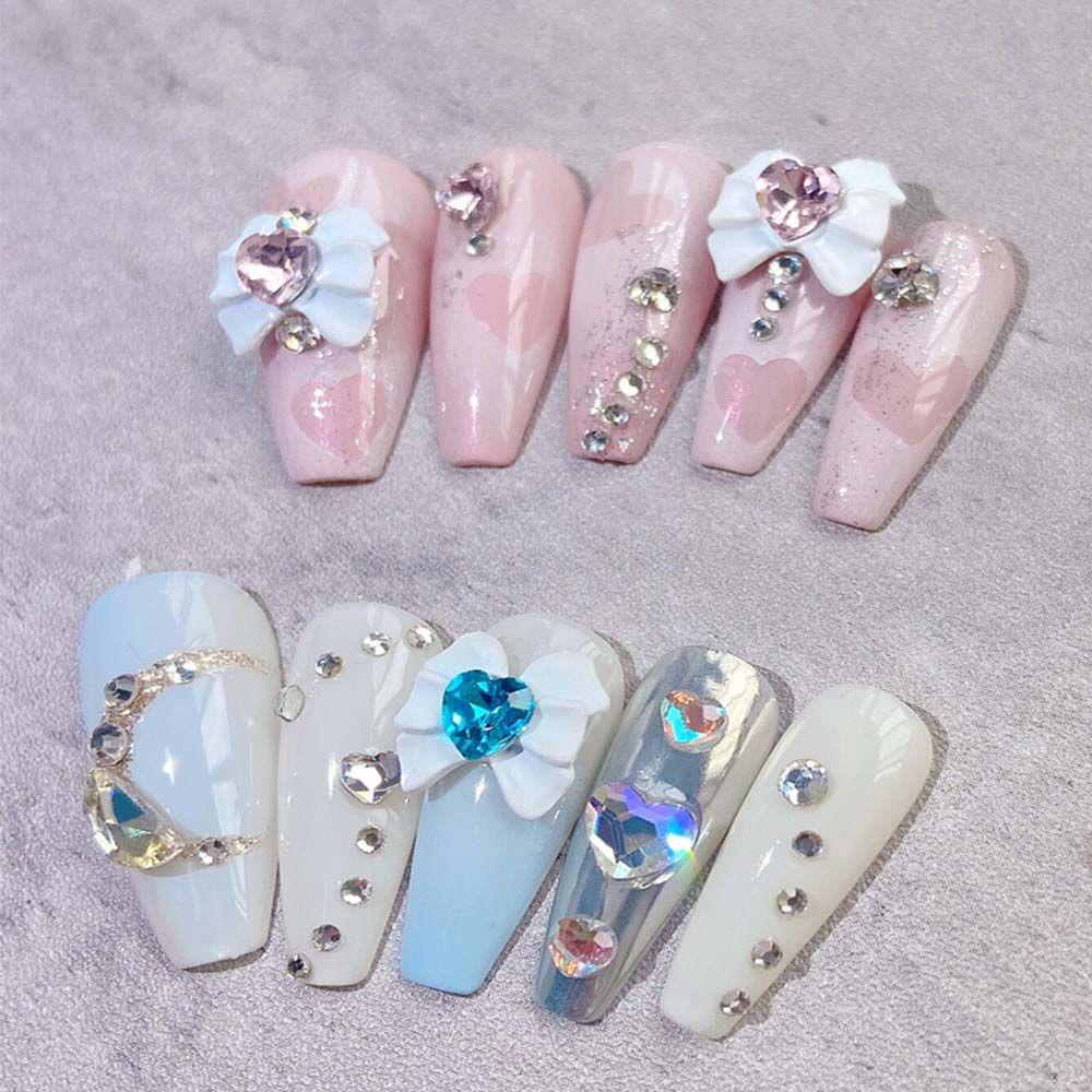 Agustina Ikatan Simpul Kuku Perhiasan Fashion Putih Ikatan Simpul Dekorasi Kuku Sailor Moon Resin Manicure Nail Drills