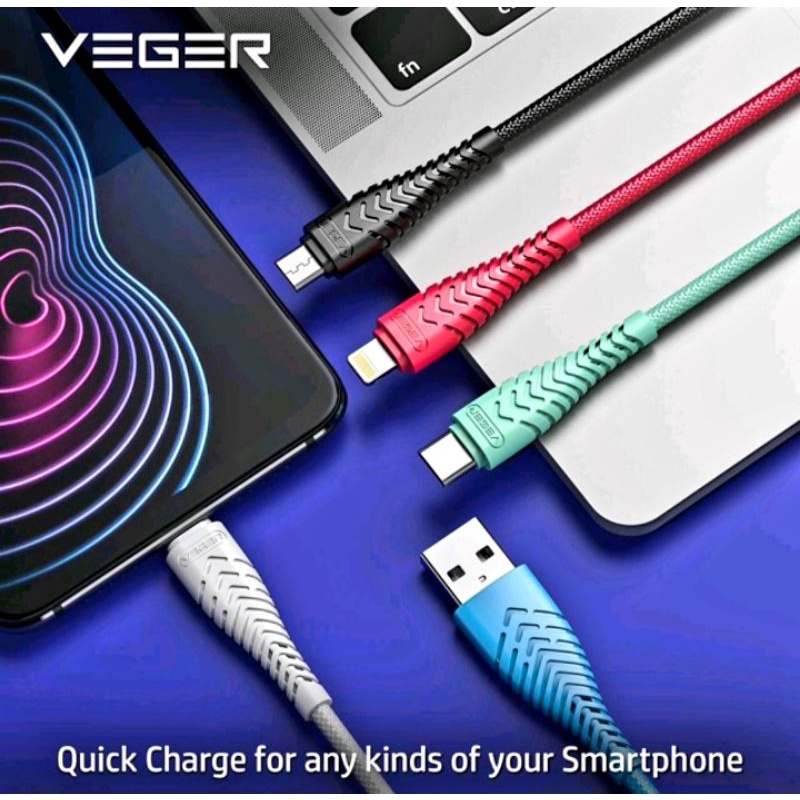 kabel Data Veger MICRO Celengan VP-110 2.4A Data cable Usb Fast Charging