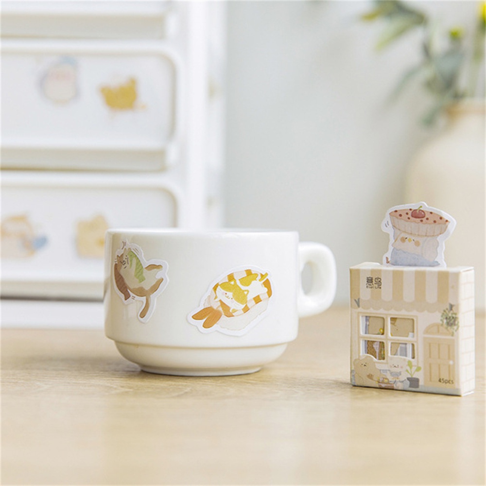 ELEGANT 45pcs/set Journal Sticker DIY Korean Stationery Diary Stickers Animals Stickers for Students Office Cute School Supplies Scrapbooking