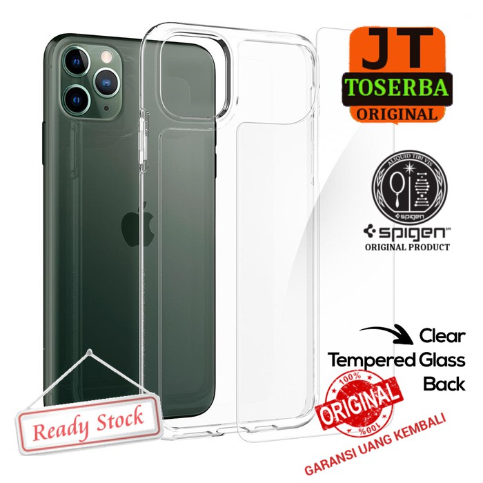 CASE SPIGEN ORIGINAL IPHONE 11 11 PRO 11 PRO MAX SPIGEN BACK GLASS CASE DUAL LAYER QUARTZ HYBRID