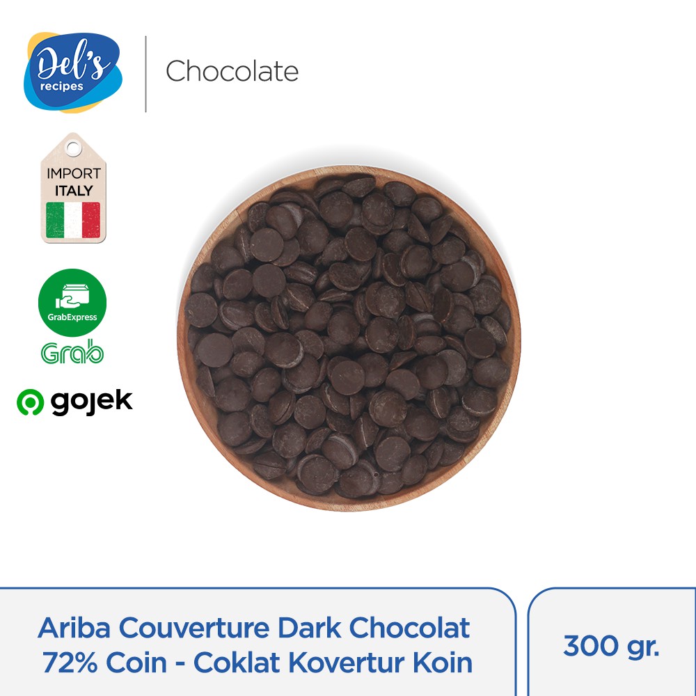 

Ariba Couverture Dark Chocolate 54% Coin - Coklat Kovertur Koin 300gr