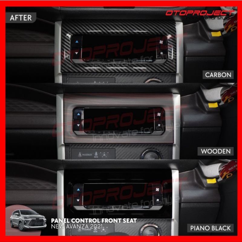 panel Control Front Seat Depan Avanza Xenia 2021 2022 Hitam Wood Carbon Otoproject