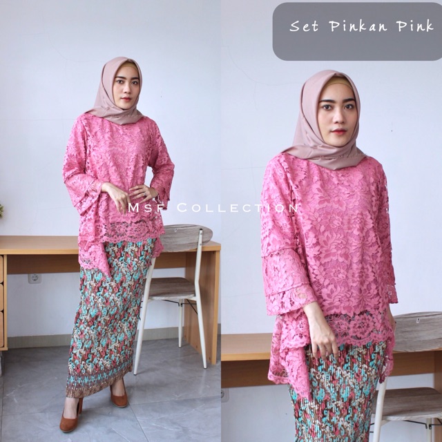 Kebaya Pinkan Pink/brukat/baju kondangan/Kebaya Modern/ Kebaya Brocad/ kebaya brukat /Kebaya brokat 