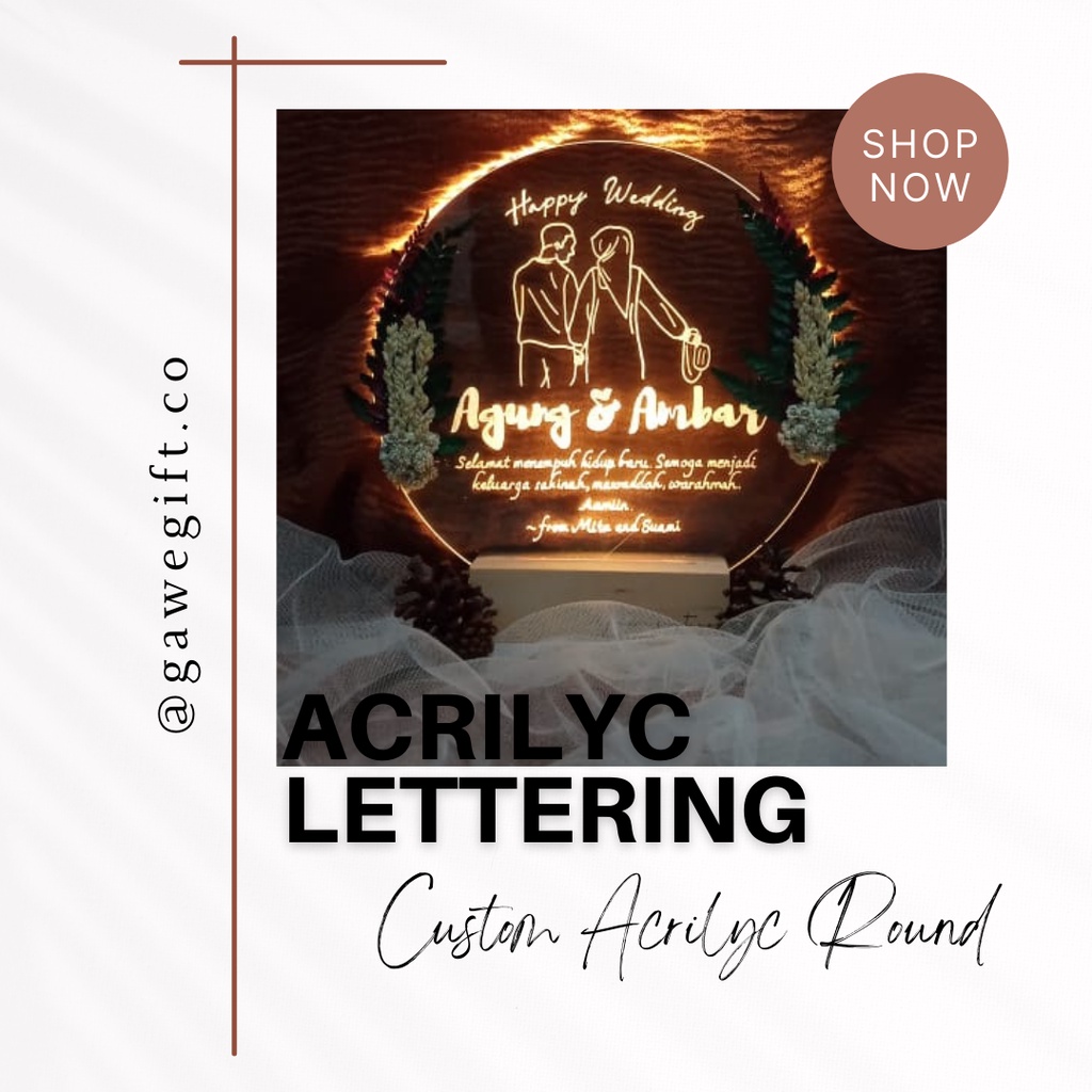 AKRILIK CUSTOM LINGKARAN l LAMPU HIASAN l Acrylic Gift Box