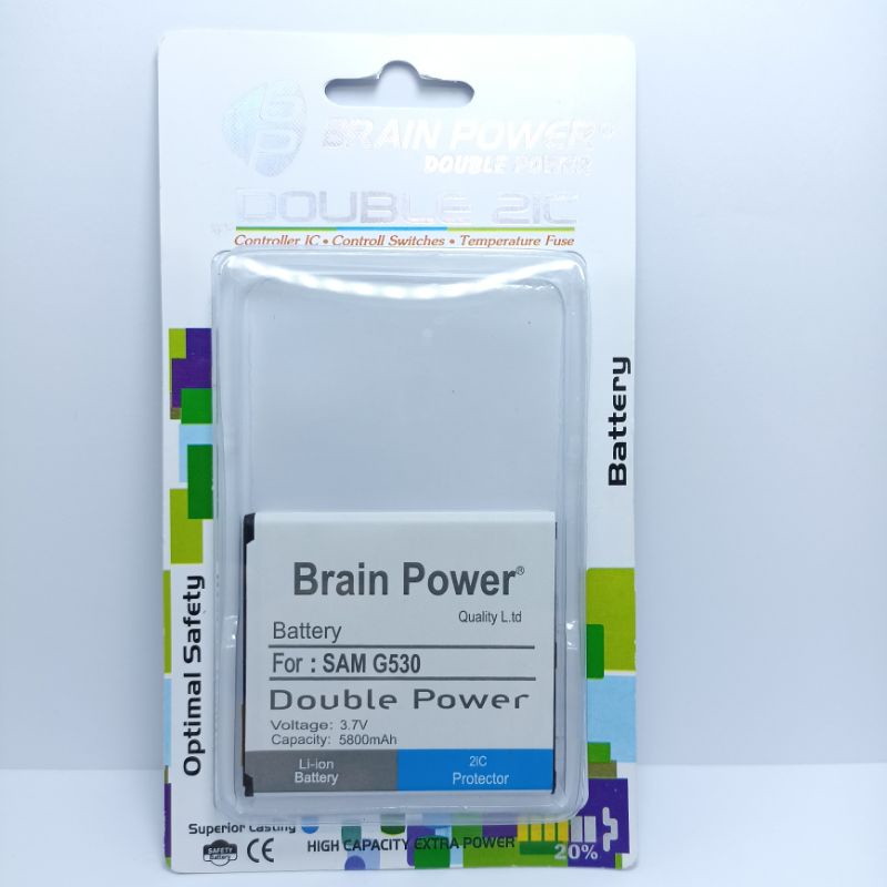 Baterai Batre Samsung Grand Prime G530 G531 / J2 Prime G532 / J3 2016 J320 / J2 Pro J250 / J5 2015 J500 / J2 Core Merk Brain Power Kapasitas 5800 Mah ( Garansi Uang Kembali )