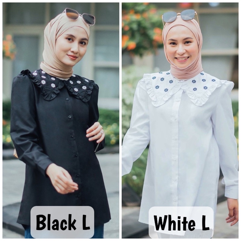 Audrey Blouse Black size L by Vanilla Hijab