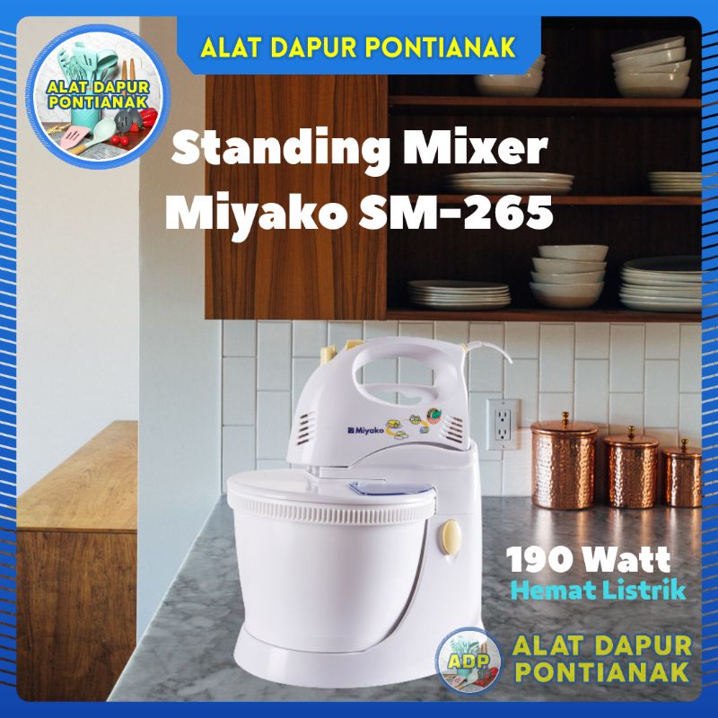 Miyako Stand Mixer Berdiri Duduk SM625 Mangkok Berputar Hemat Listrik Pengaduk Pencampur Mikser