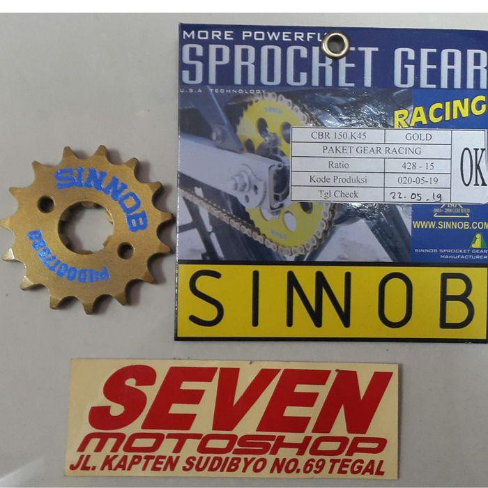 Promo GEAR DEPAN SINNOB STANDARD RACING NEW CB150R GOLD (428 - 15) accessor Diskon