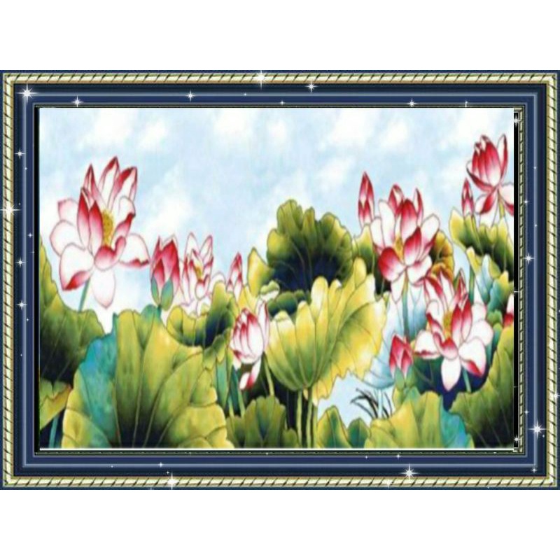 paket kristik pola kain 11ct. bunga teratai