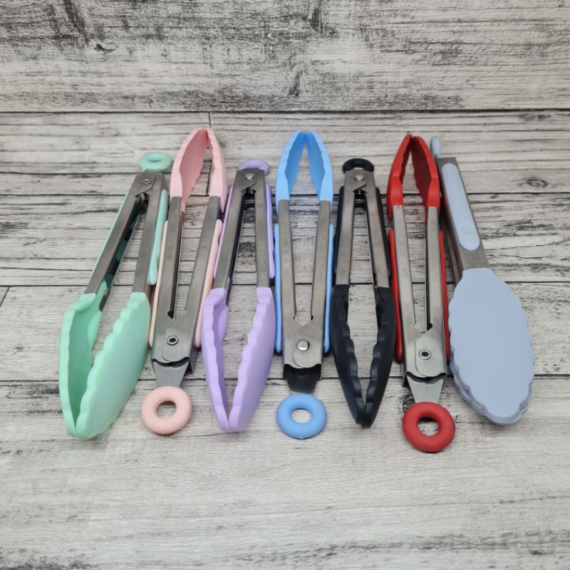 small mini silicone tongs 7inch / capit makanan / kue