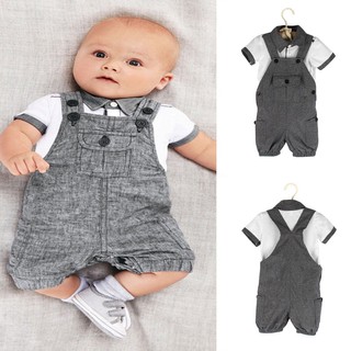  BAJU  BAYI  WARNA  ABU OVERALL BAYI  BAJU  SETELAN BAYI  COWO 