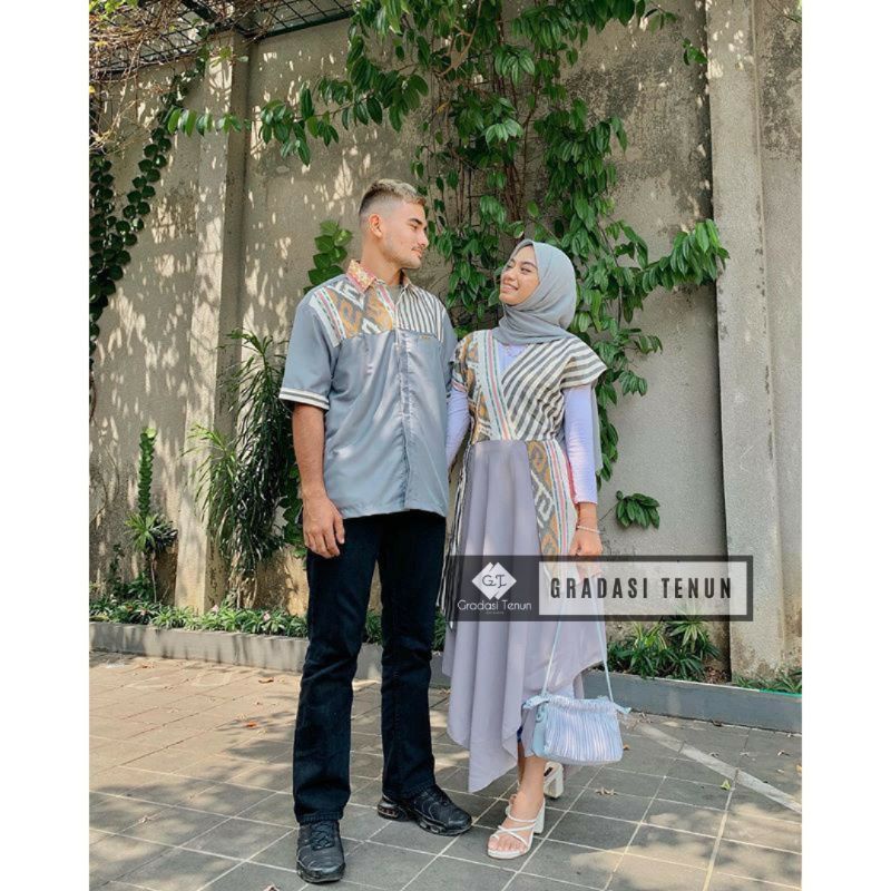 Baju Set Couple Tenun Pria Wanita Etnik Troso Jepara - Baju Couple Prewedding - Baju Couple Tenun