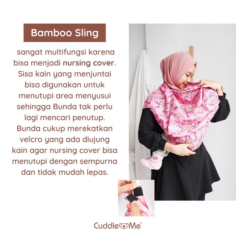 [FREE BONUS] Cuddle Me Bamboo Ring Sling Bambo Gendongan Bayi Modern CuddleMe Ringsling Kain Samping Jarik