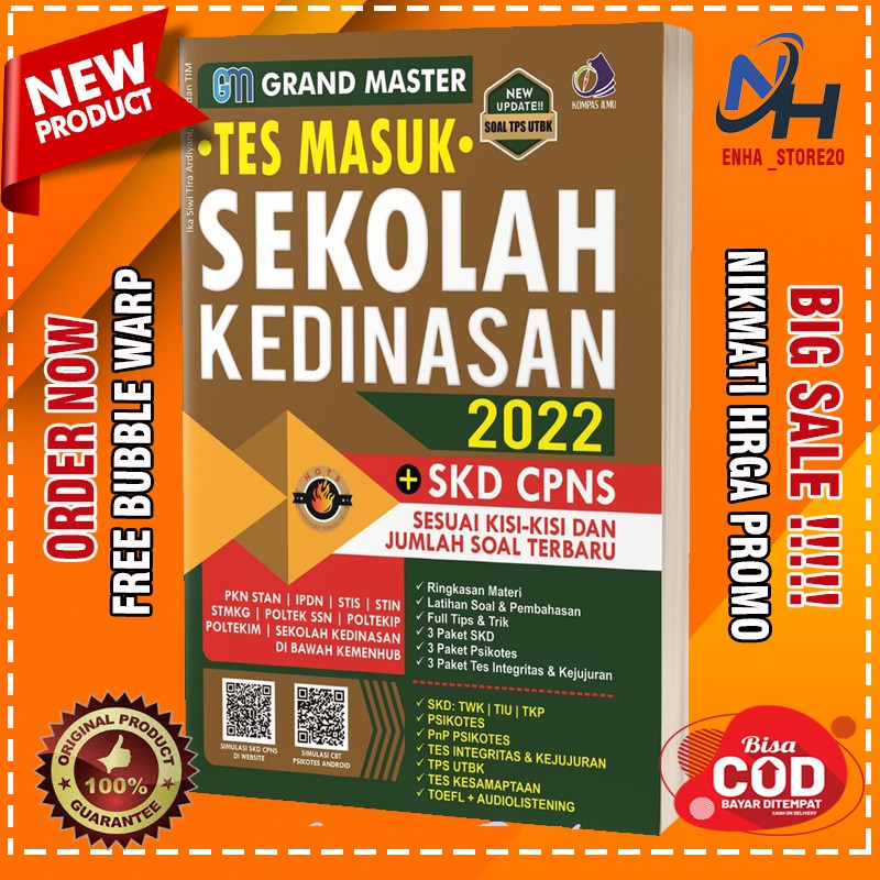 Grand Master Tes Masuk Sekolah Kedinasan 2022 Buku Ujian Tes Masuk Sekolah Dinas PKN STAN IPDN STIS 