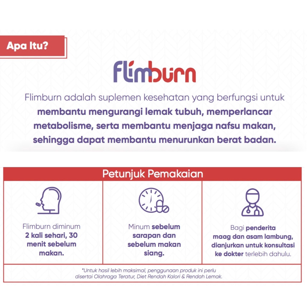 Flimburn 60 Kapsul Pembakar Lemak Fat Burner By Flimty