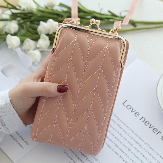C268 Tas Selempang Kulit Wanita Dompet Hp Multifungsi Mini Bag