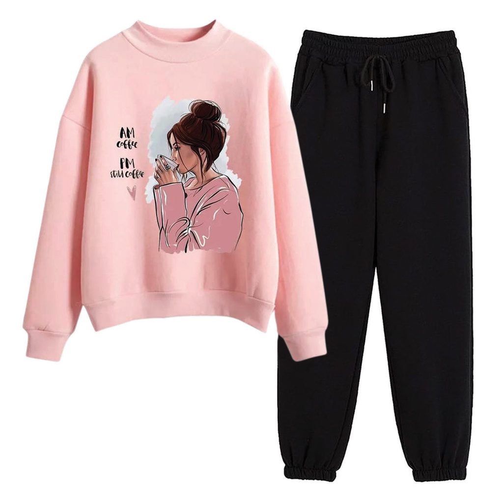 BESS - Setelan Set Jogger Wanita / Setelan Set COFFEE GIRL